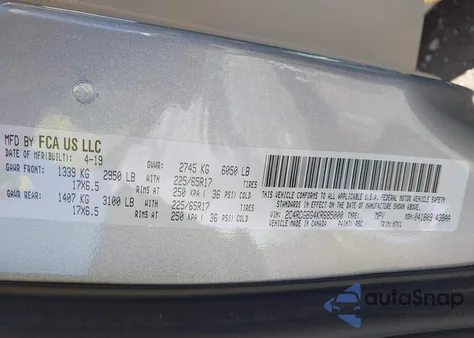 2019 Dodge Grand Caravan Se из США, поврежденный, VIN 2C4RDGBG4KR685000